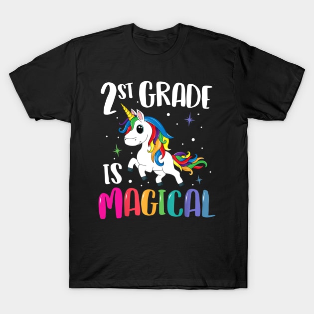 2nd Grade Is Magical Unicorn Back to School Teacher Second T-Shirt by FONSbually